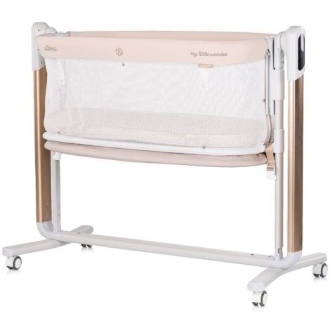 Leagan electric si patut pentru copii Chipolino Ultima cu laterala culisanta beige - imagine 6